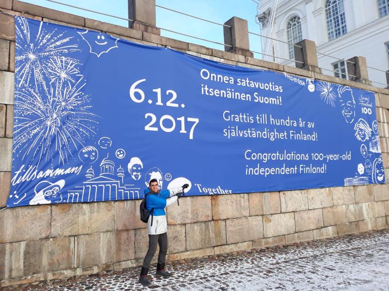 Francisco en Finlandia durante su Erasmus+